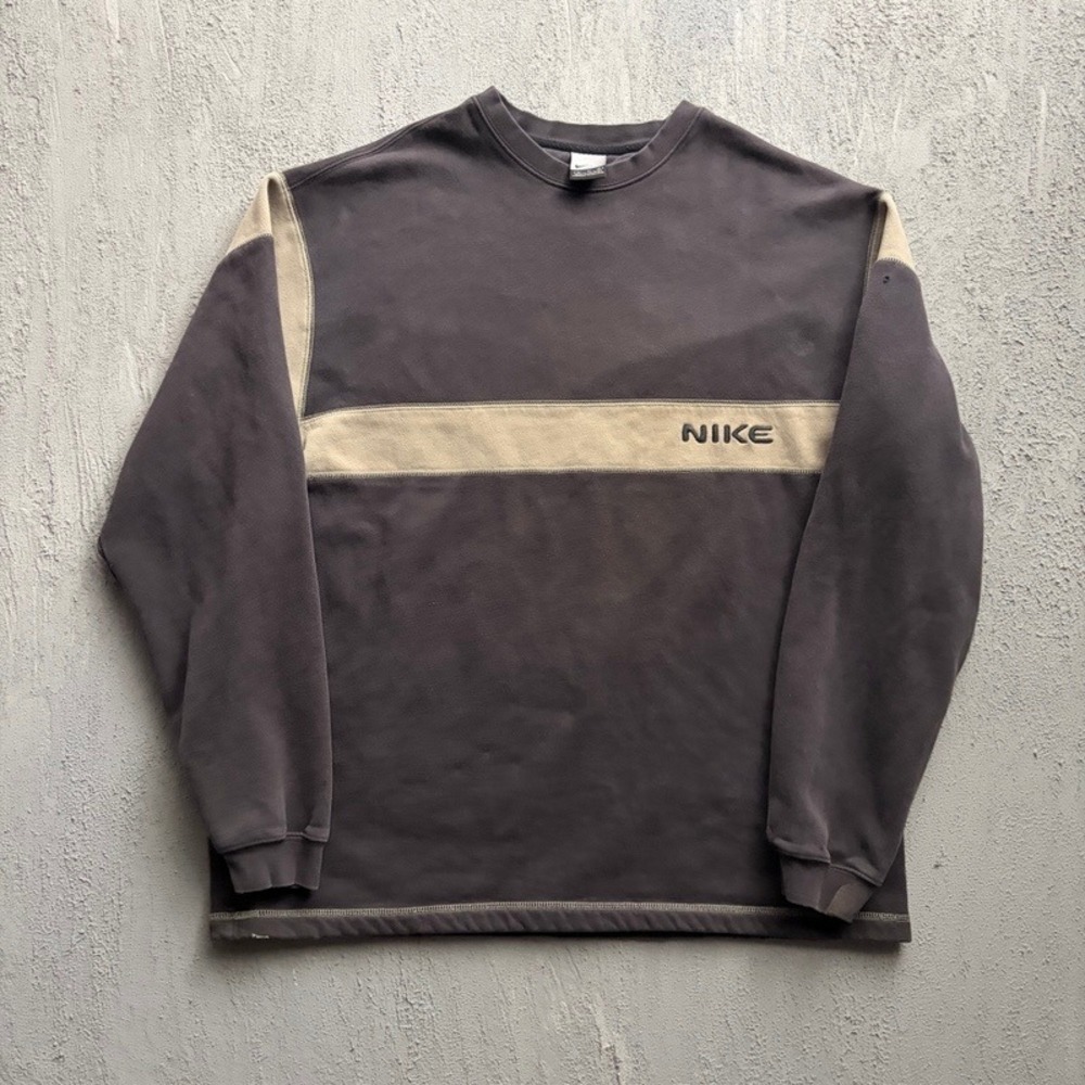 Vintage Nike Sweatshirt XL Black 1990s Embroidered Crewneck Pullover